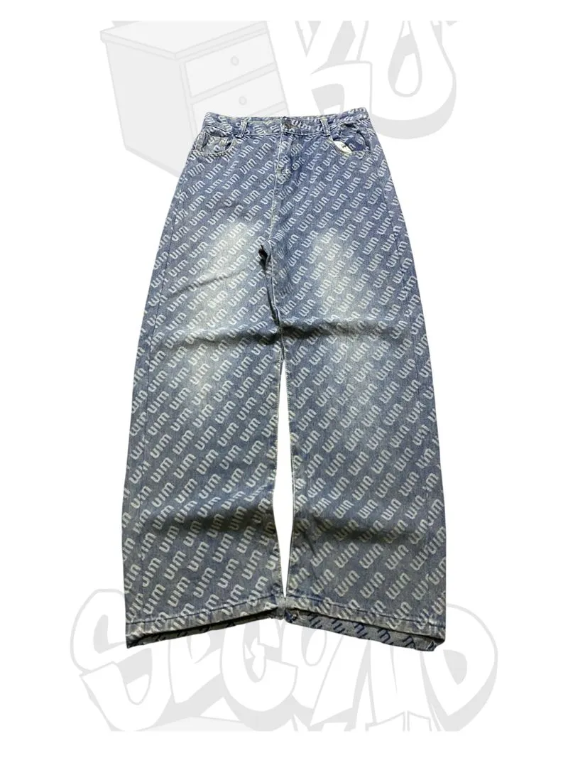 BAGGY JEANS BLUEWASH FULL PRINT photo 1