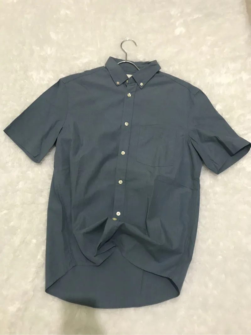 Kemeja H&M Cotton Short Sleeve Blue Size S photo 1