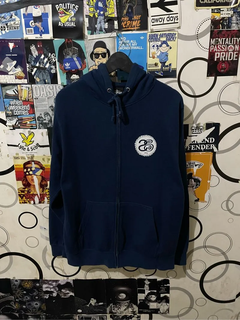 ZHIPPER HODDIE STUSSY IRIE ROOTS REGGAE - NAVY  photo 1