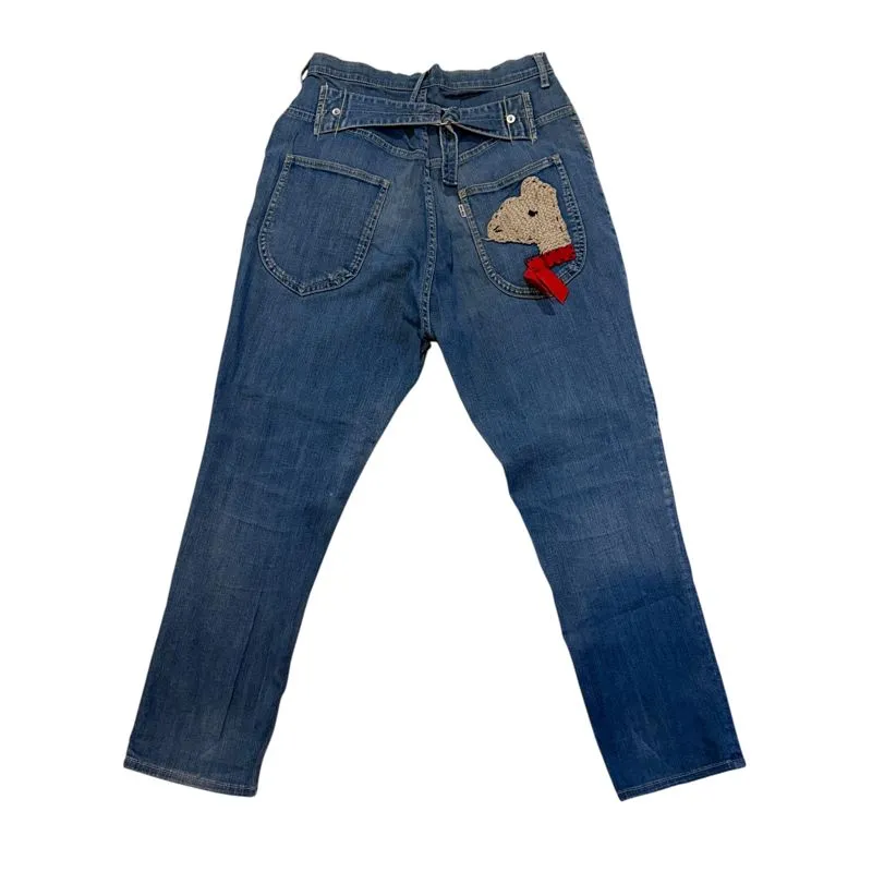 Ne-Net Issey Miyake Embroidery Patch Animal Mom Jeans Denim  photo 1