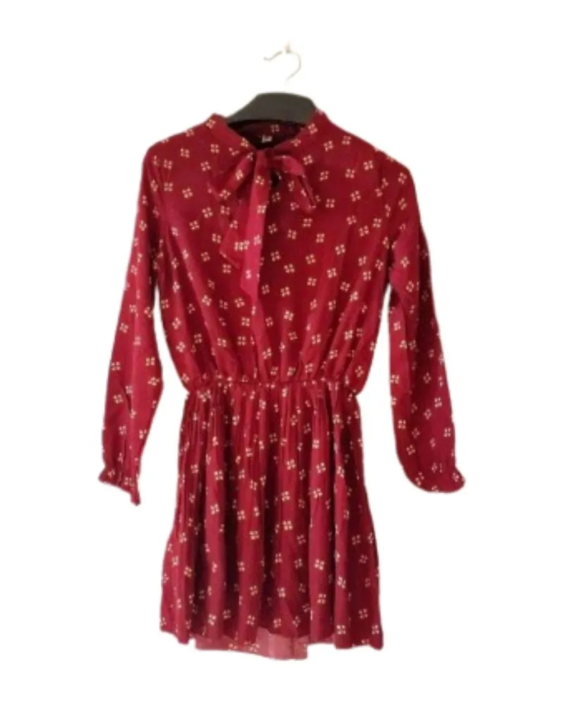 MANGO Home dress vintage fare maroon photo 1