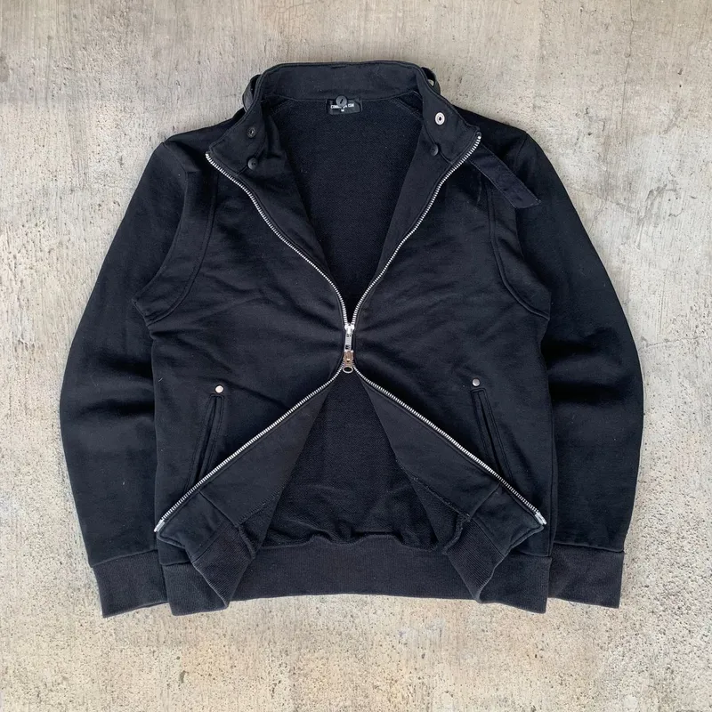 COMME CA ISM Streetwear Y2K Track jacket Pria black - Preloved