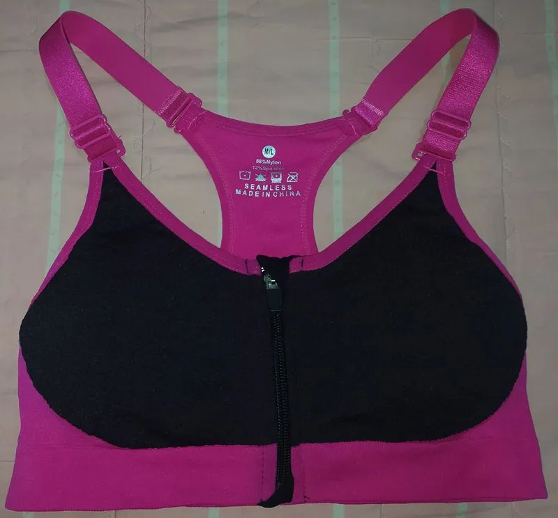 Sport bra seamless fuschia hitam senam yoga running pilates photo 1
