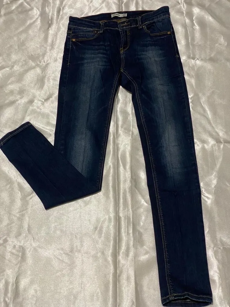 Stradivarius Casual Wide leg jeans Wanita navy photo 1