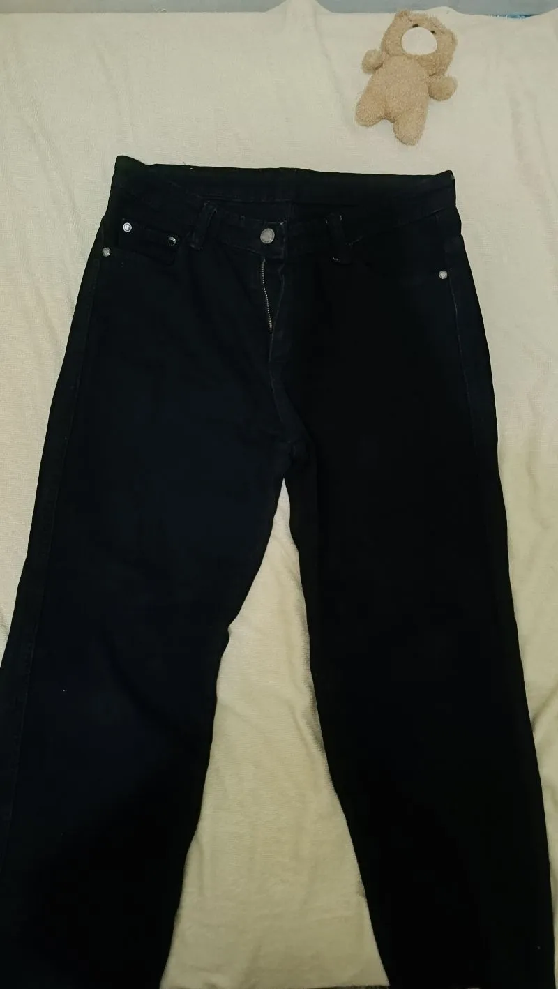 Jiniso Highwaist Baggy Loose Jeans Hitam photo 1