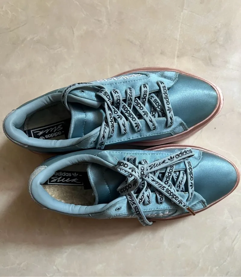 Adidas Sneakers Sleek Super Satin Platform Blue/rose Gold  photo 1