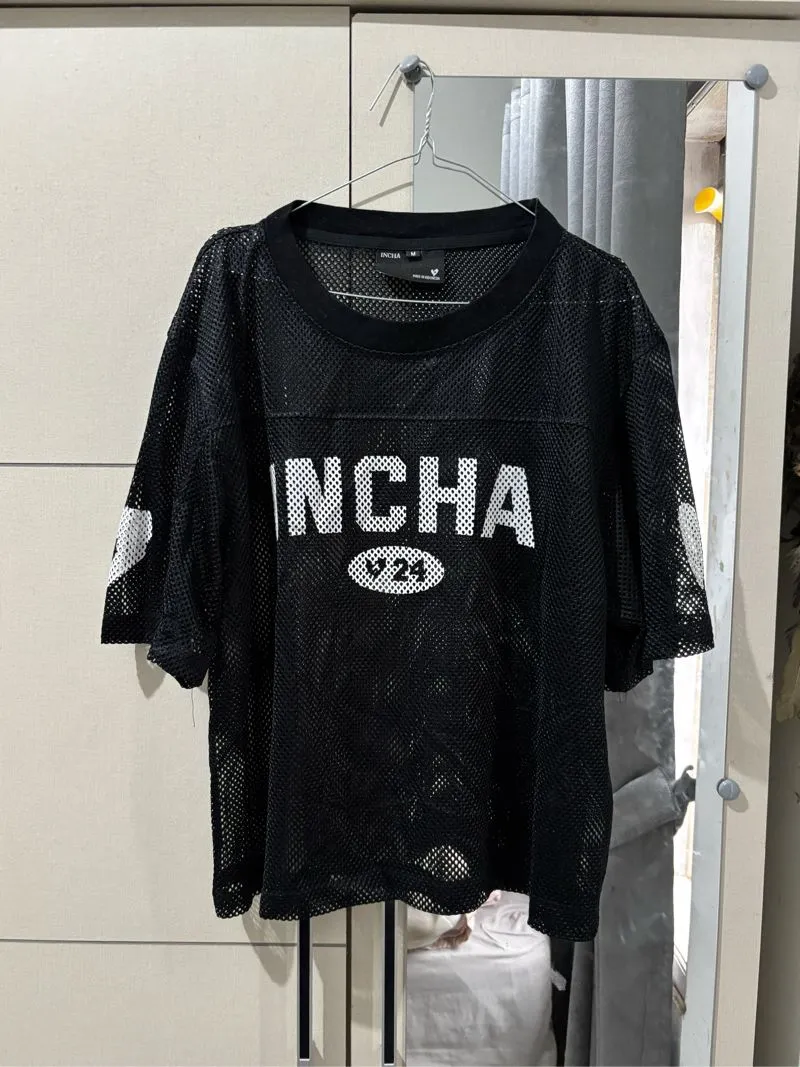 Incha-jersey boxy retro mesh edgy photo 1