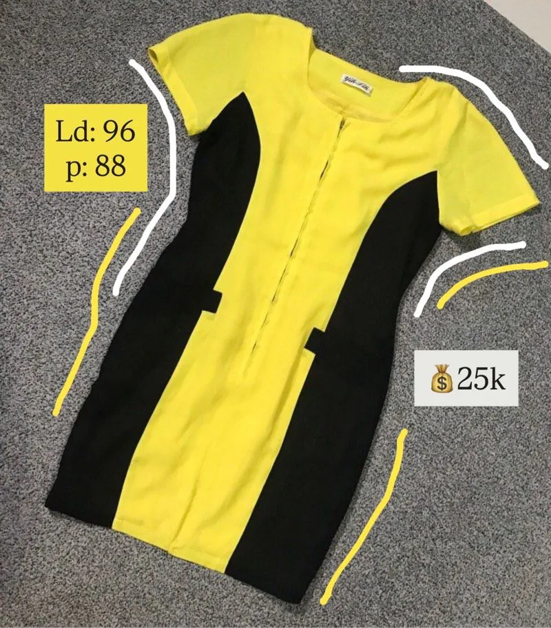 midi dress two tone slim fit pressed body photo 1