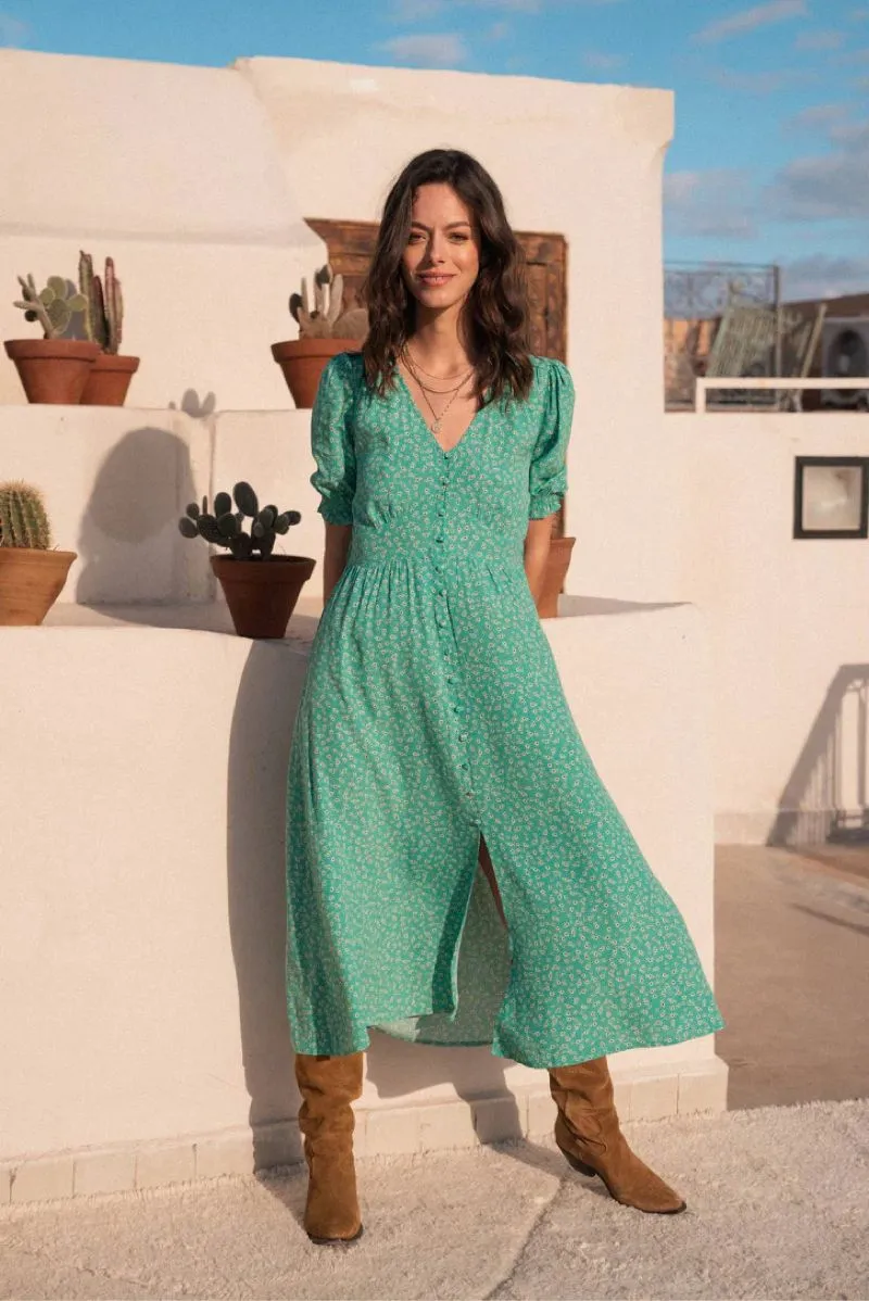 Dress Hijau Panjang Maxi Dress Preloved photo 1