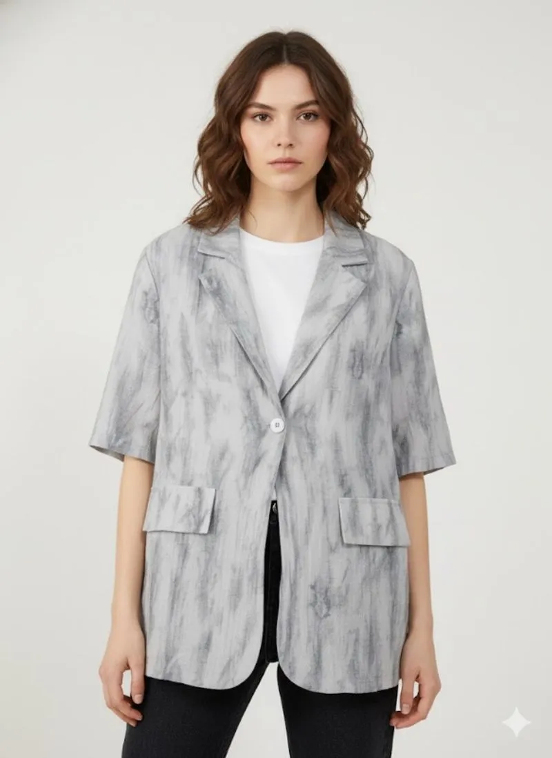 Kemeja blazer pendek abstrak photo 1