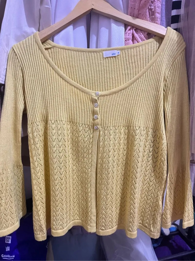 CARDIGAN KNIT KNIT RAJUT YELLOW photo 1