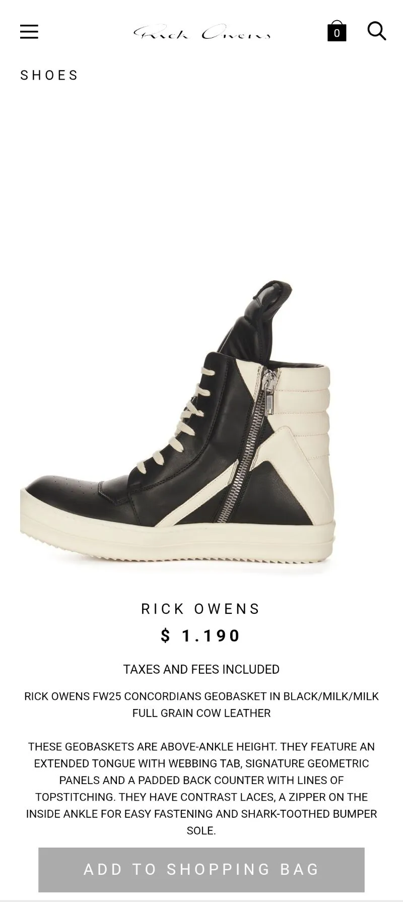 Rick owens Geobasket SS25 Hollywood - Preloved