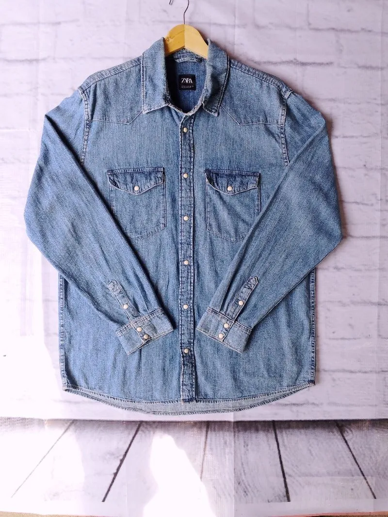 ZARA - Kemeja Denim Lengan Panjang photo 1
