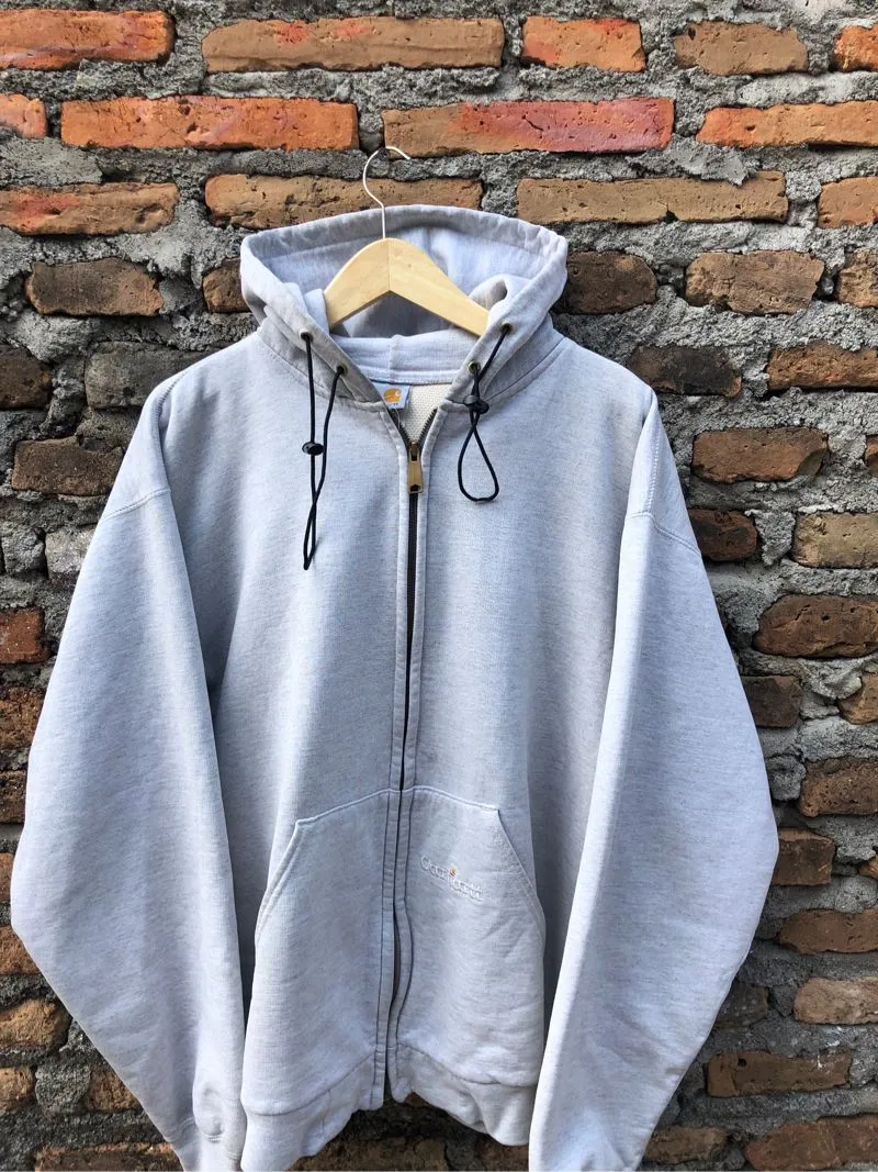 90’s vintaghe faded Carharte thermal lined ziper Hodie gray photo 1