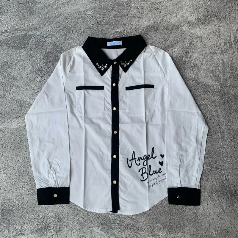 2000s Angel Blue Crystal Button Up shirts photo 1