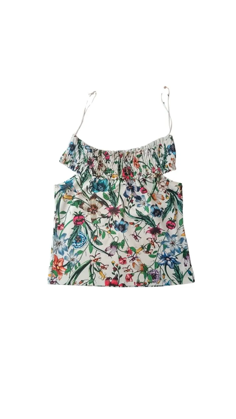 Zara Floral Sabrina Top photo 1