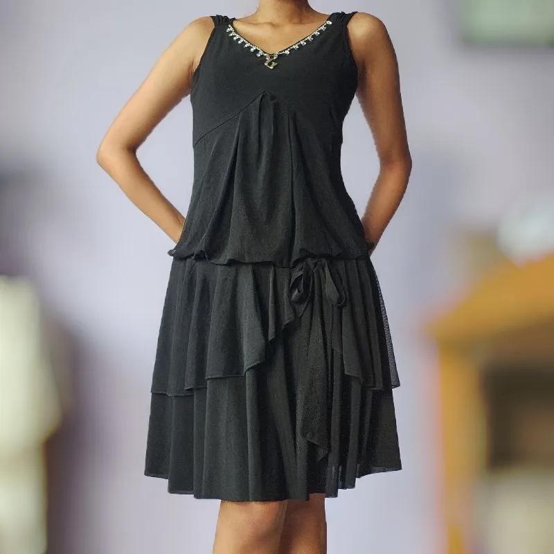 Black coquette fairy vintage midi dress photo 1