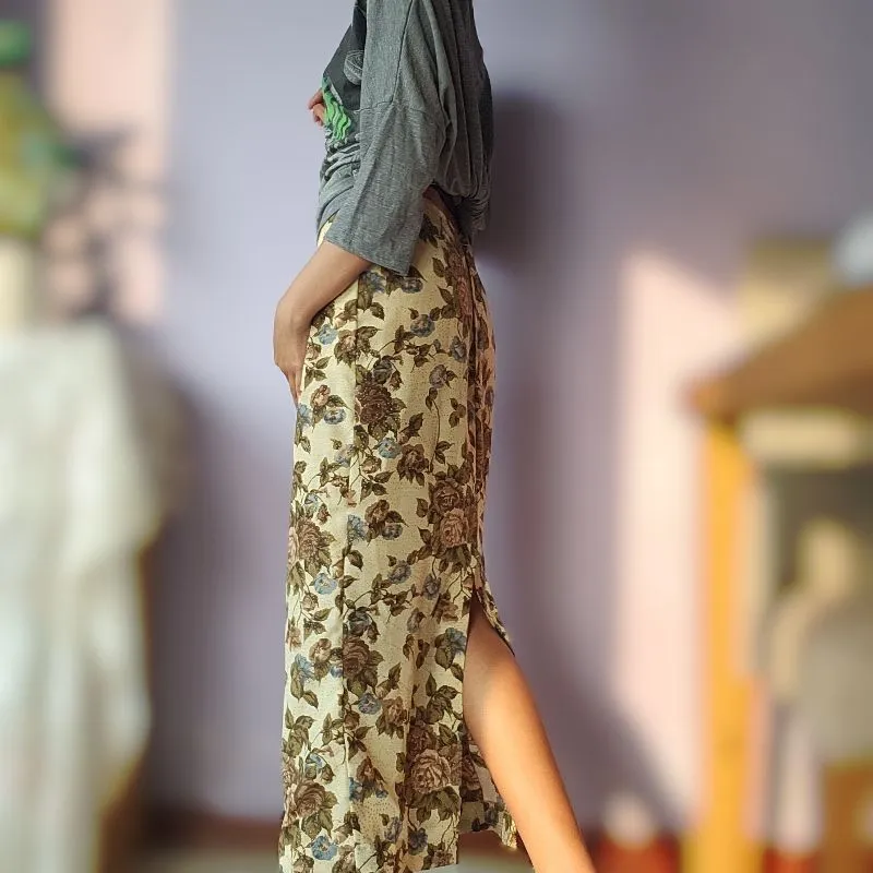 Flower Vintage Maxi Skirt photo 1