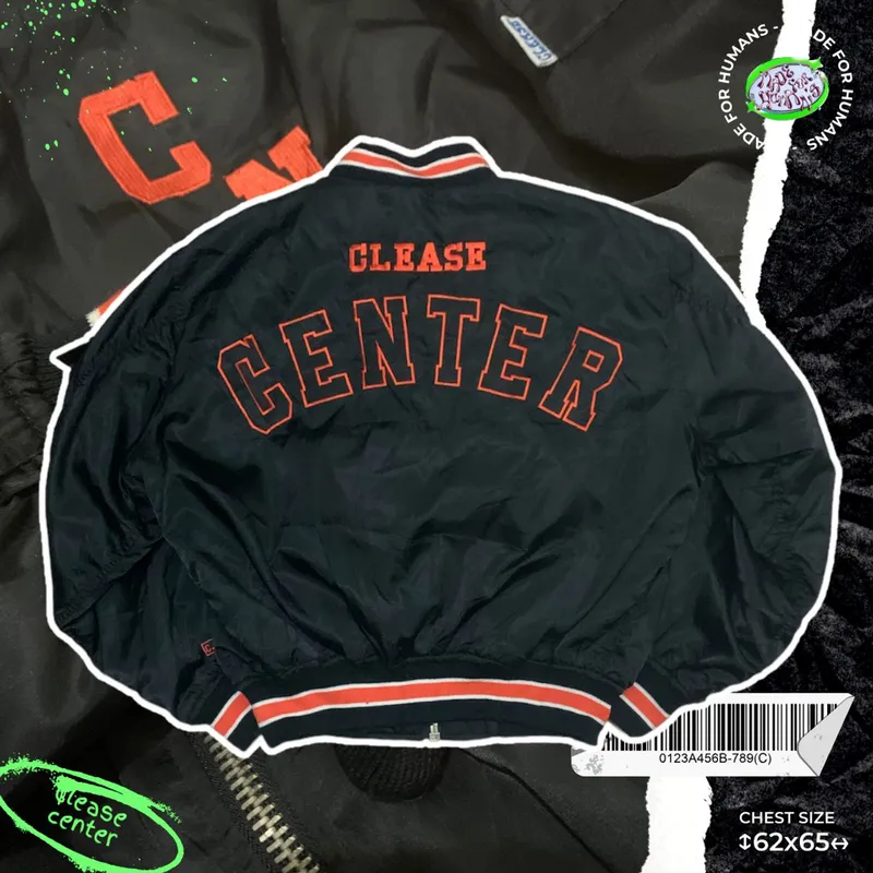 Vintage Bomber jacket Pria black orange photo 1