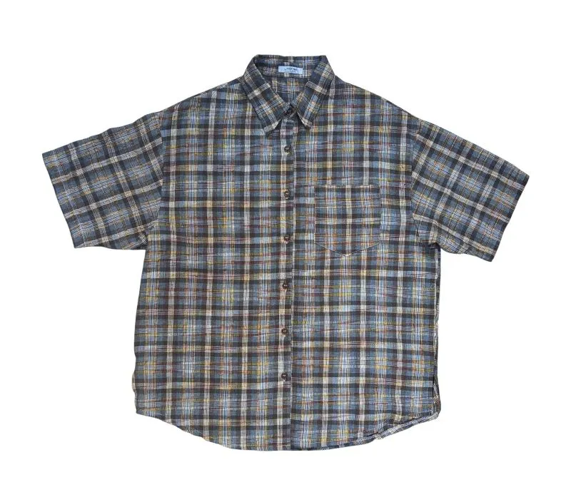 Kemeja oversize kemeja boxy plaid pattern city boy style photo 1