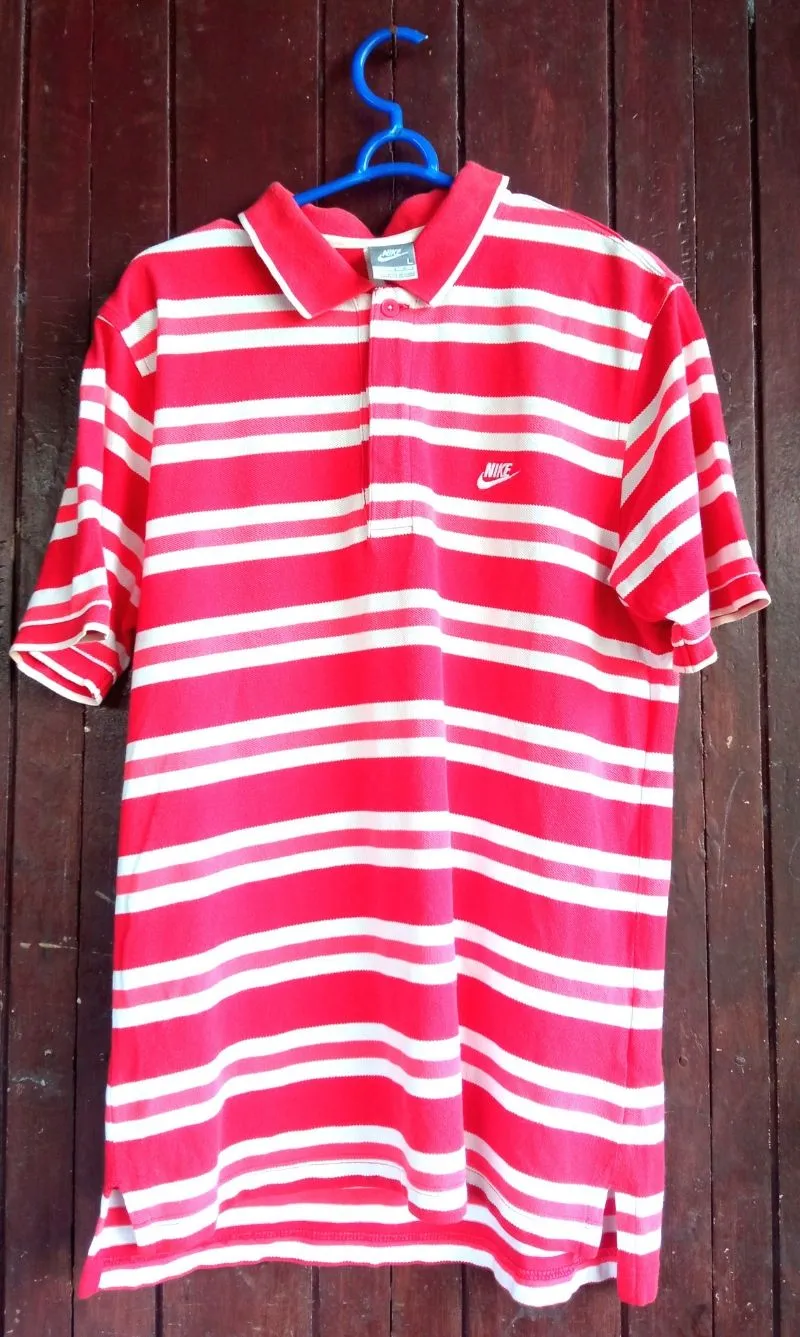 Nike stripped polo shirt white and red  photo 1