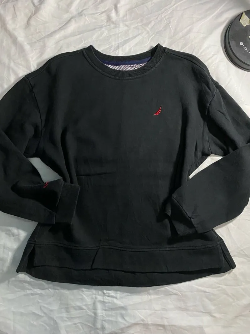authentic nautica sweatshirt black logo bordir  photo 1