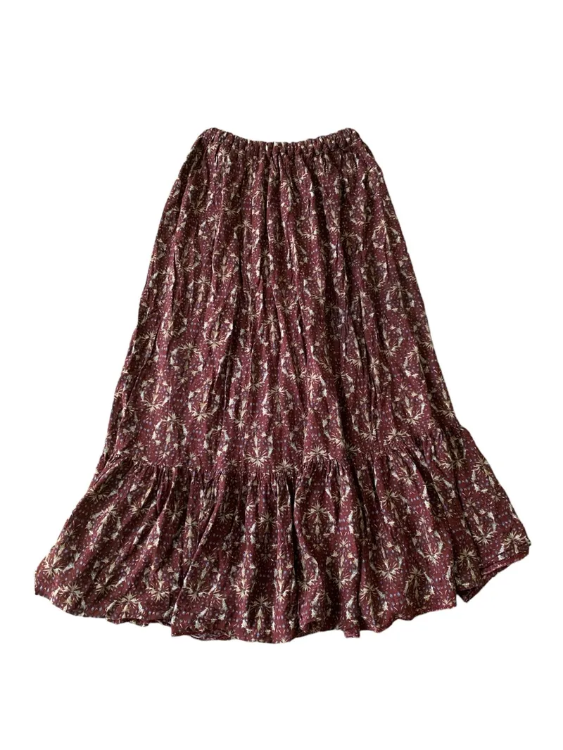 Indie Casual Skirt Wanita burgundy photo 1