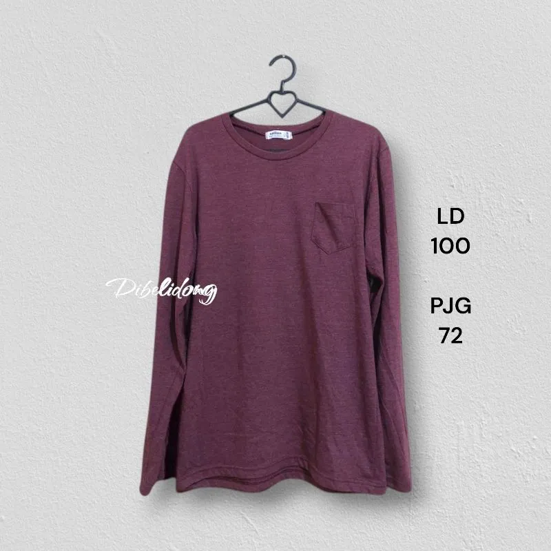 Kaos panjang poket maroon photo 1