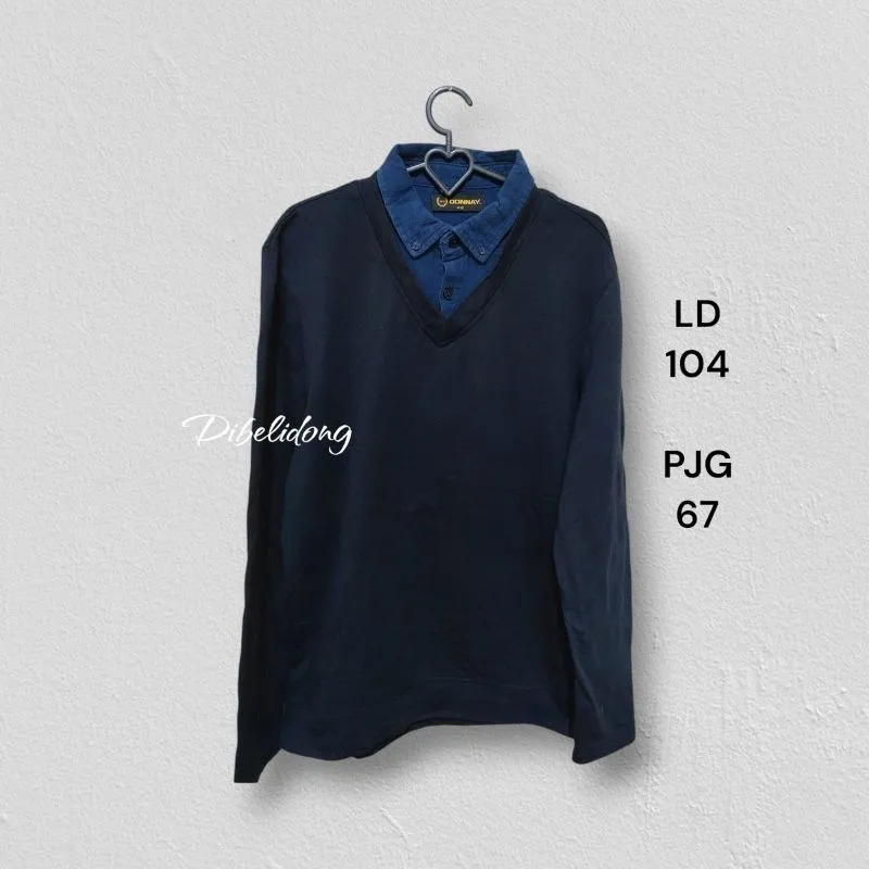 Kaos panjang kombinasi kerah photo 1