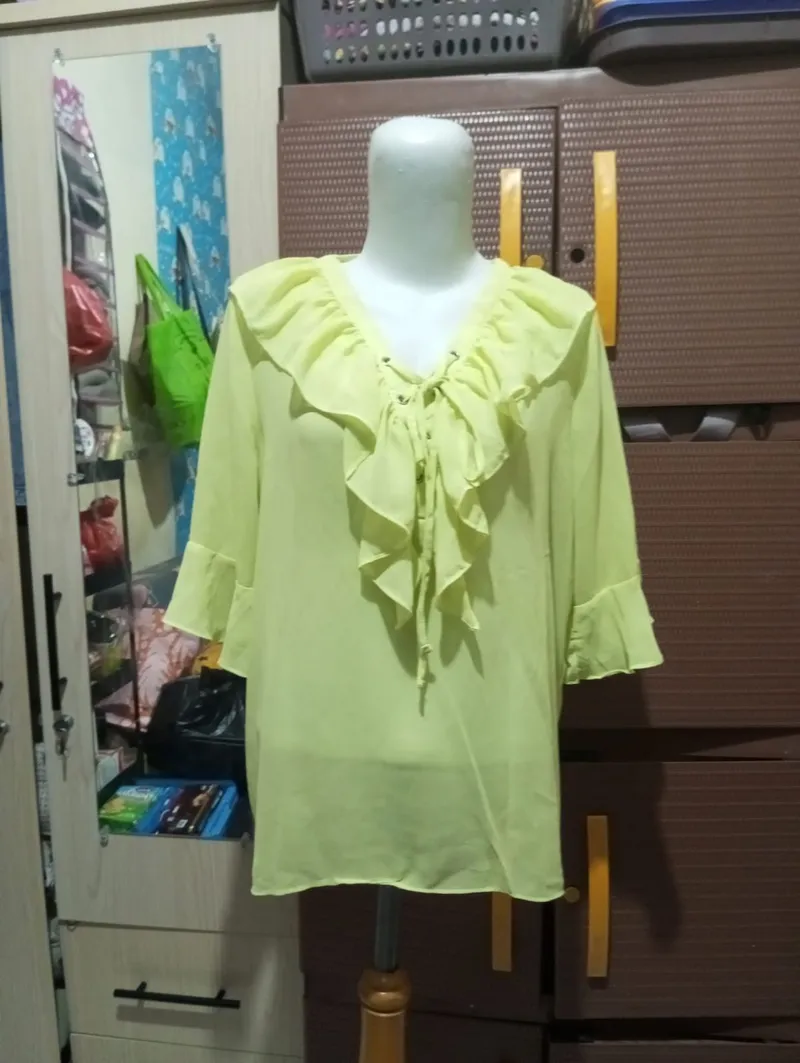 Casual Blouse Wanita multicolor green photo 1