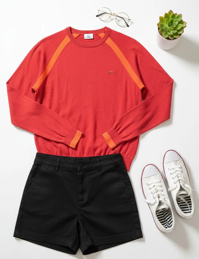 Lacoste Sweatshirt Merah Wanita/Pria/Unisex photo 1