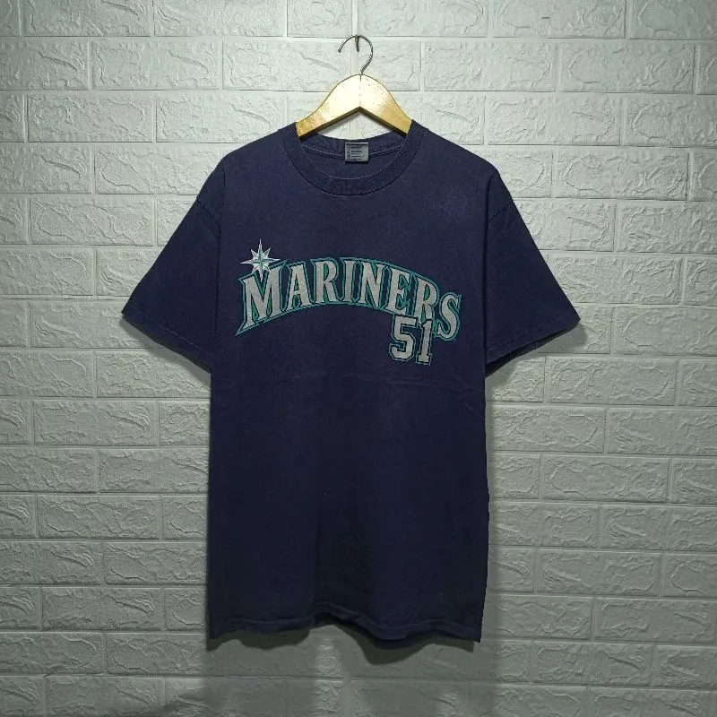 (L/XL) Mariners Ichiro seattle 51 vtg t-shirt art kaos  photo 1