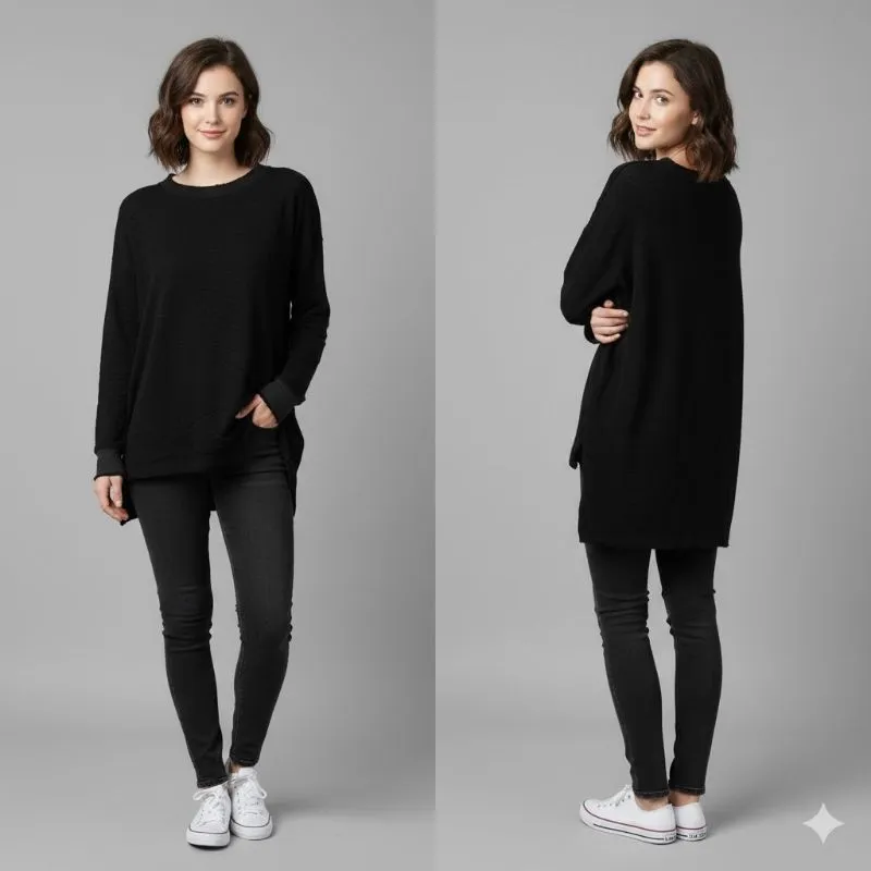 Kaos panjang hitam polos tunik photo 1