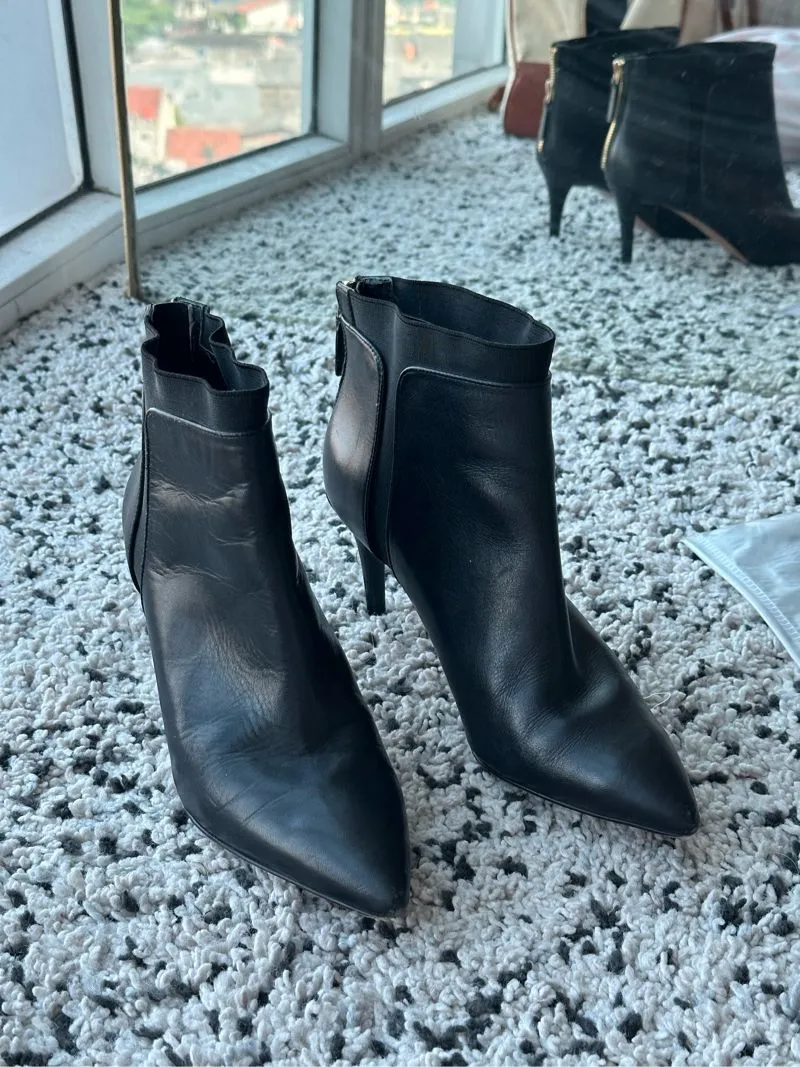 Nine West leather black boots heels (size 40) photo 1