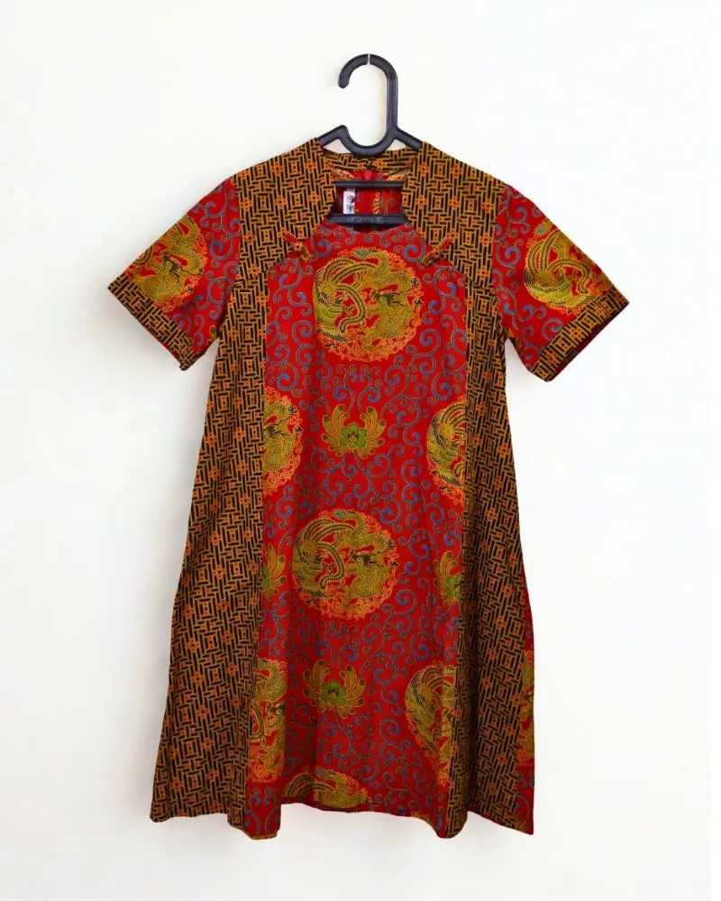 Dress Batik Keris Kids 2XL - Red Cheongsam  photo 1