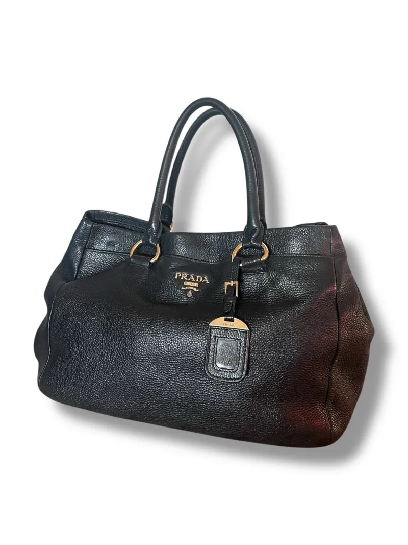 Prada Black Leather Vitello Daina Bag photo 1