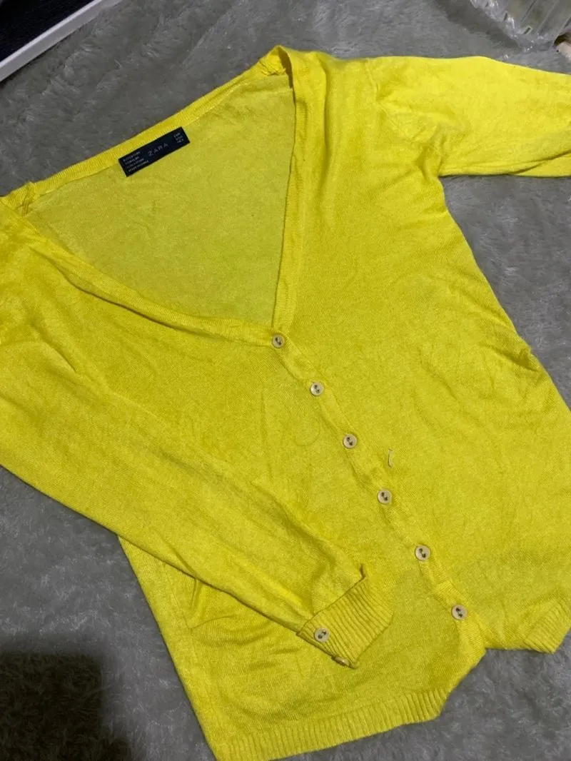 cardigan soft yellow zara photo 1