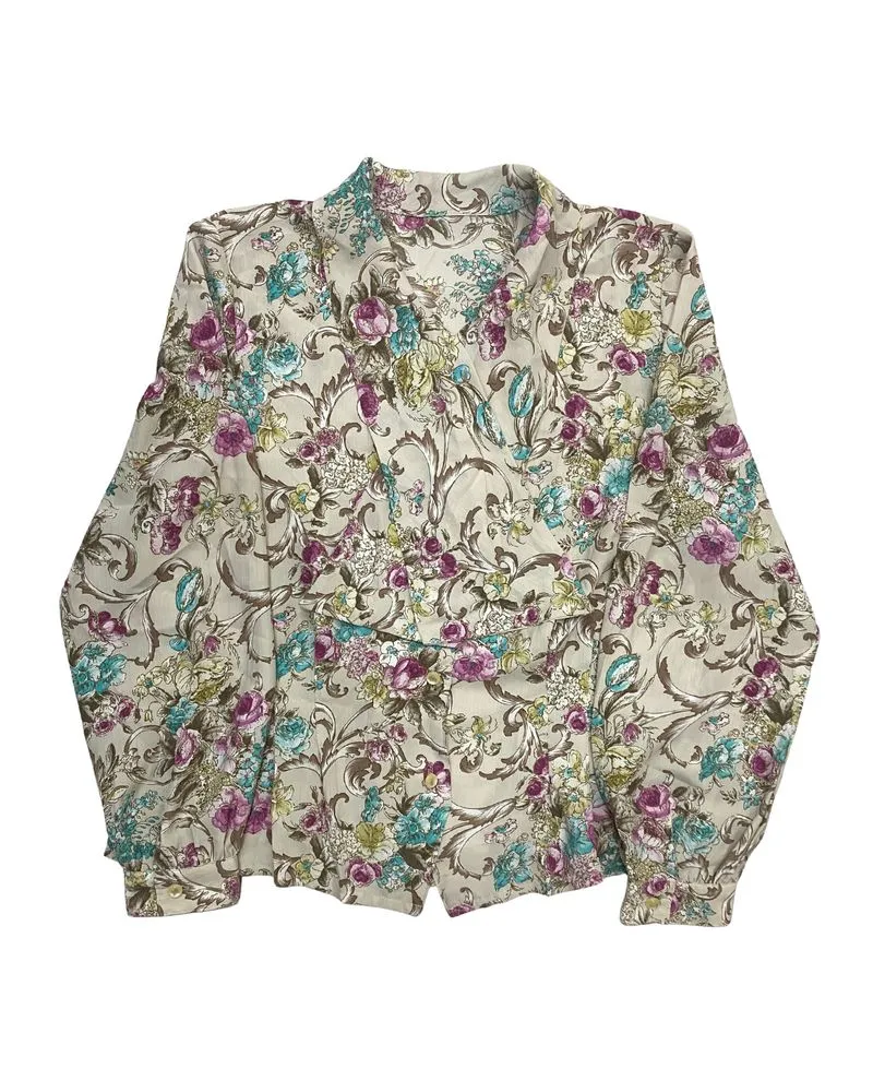 Blouse Vintage Kemeja Top Atasan Longsleeve 90s Floral Women photo 1