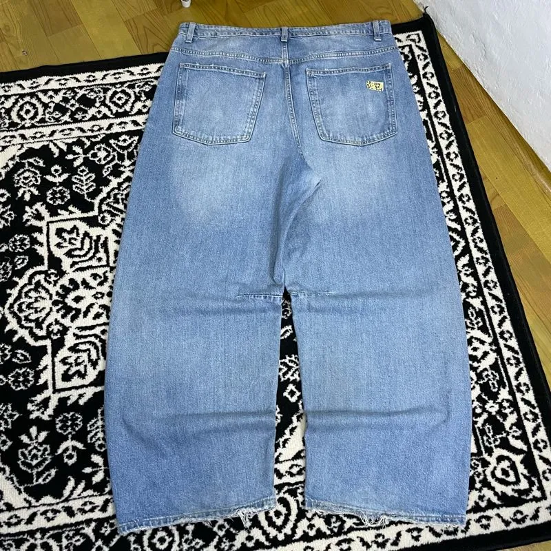 Zara blue washed baggy jeans loose fit made in Bangladesh Preloved