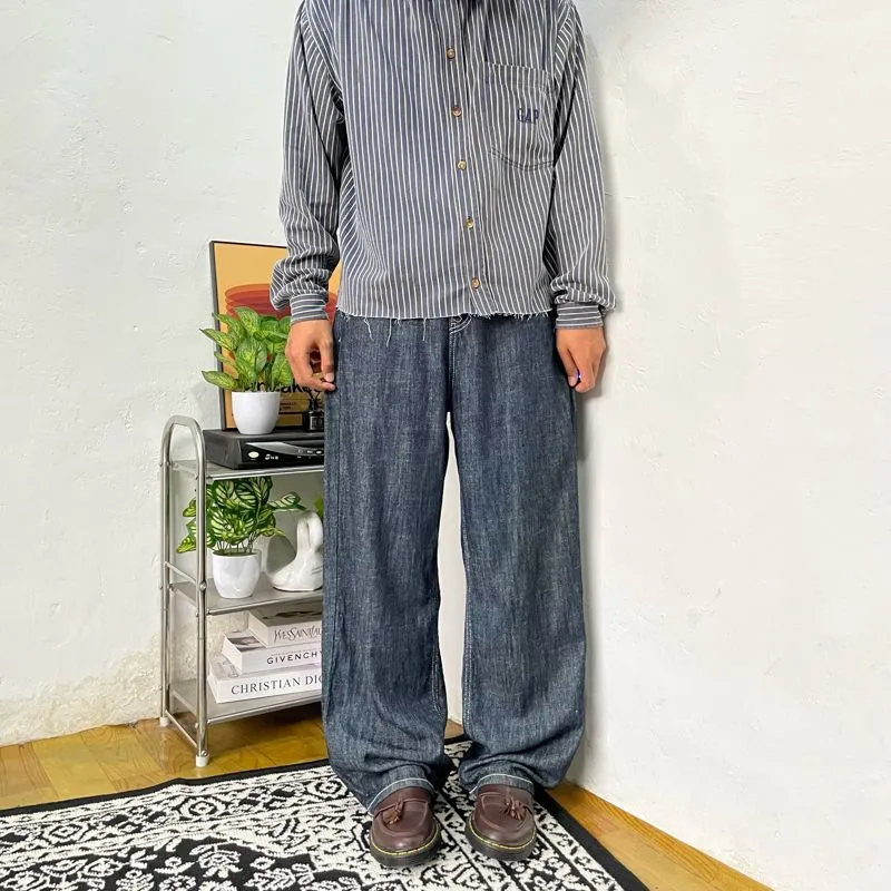 Japanese deepblue jeans baggy fit photo 1