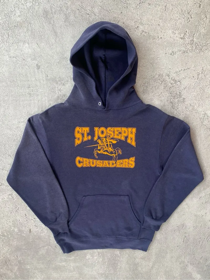 80 90’s Jerzees “ ST JOSEPH CRUSADERS ” Faded Hoodie photo 1