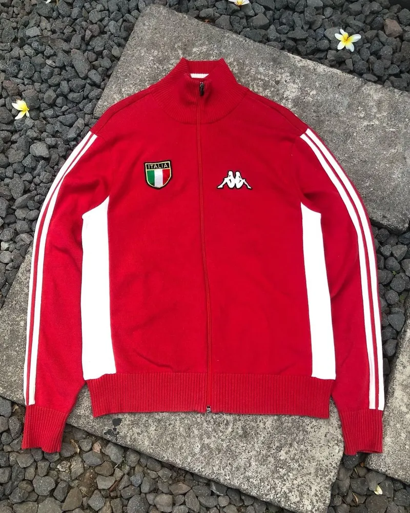 Kappa Sportswear Casual Track jacket Pria white red