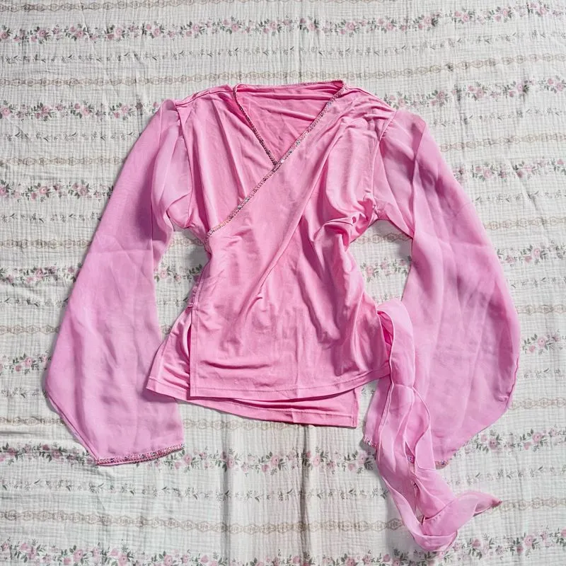 y2k mesh pink top photo 1