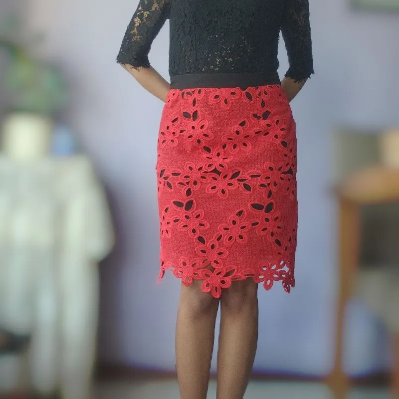 Tory Burch Red Lace Skirt photo 1
