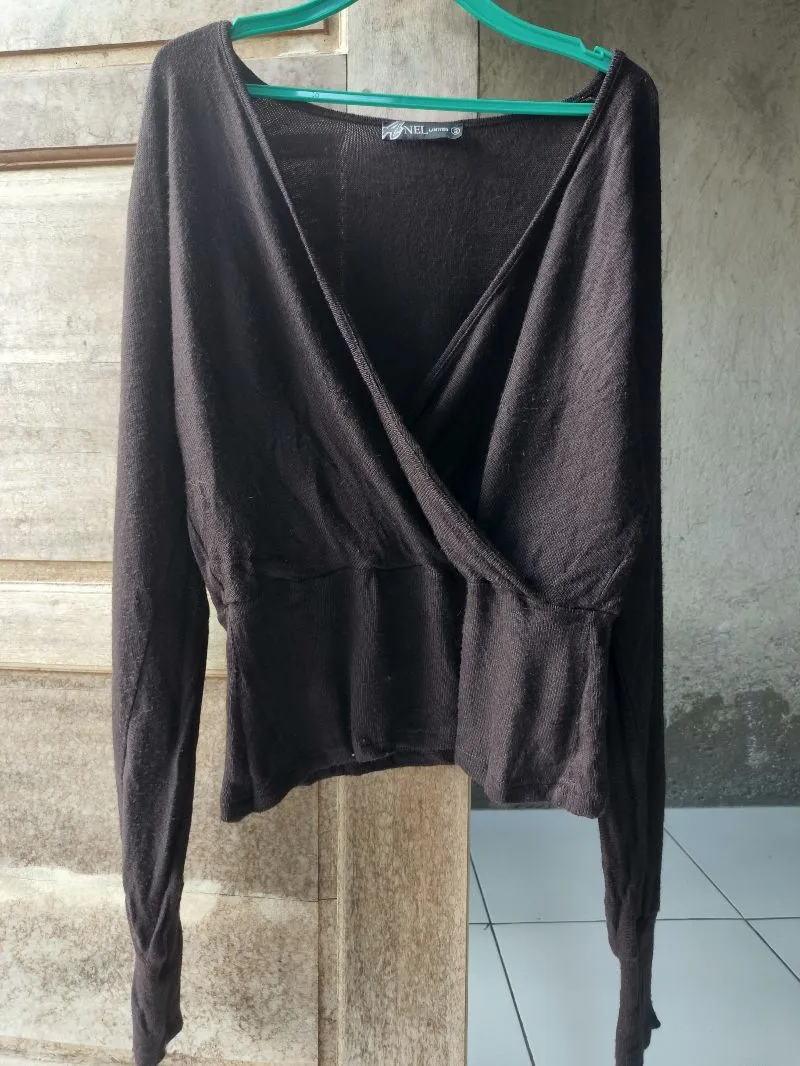 Atasan coklat mahogany model kimono photo 1