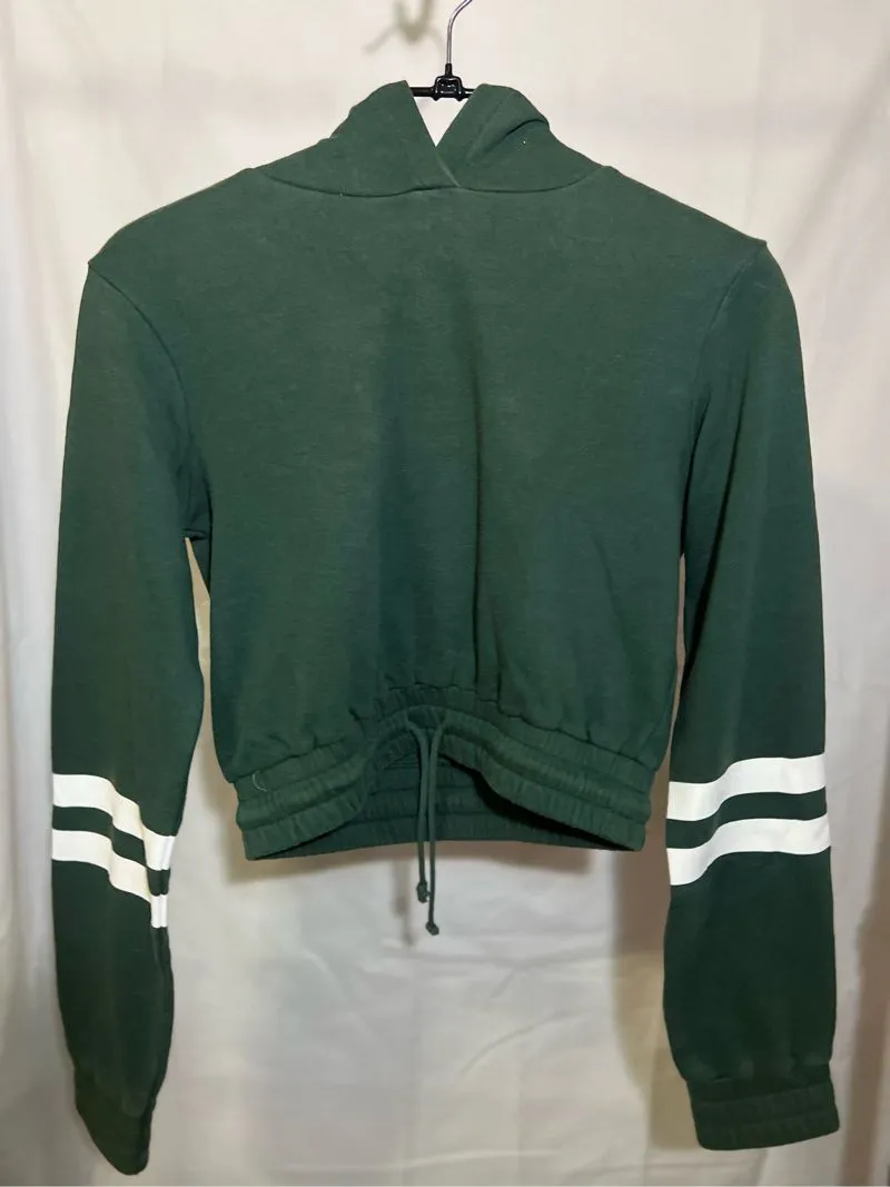H&M DIVIDED SHORT HOODIE - Dark Green photo 1
