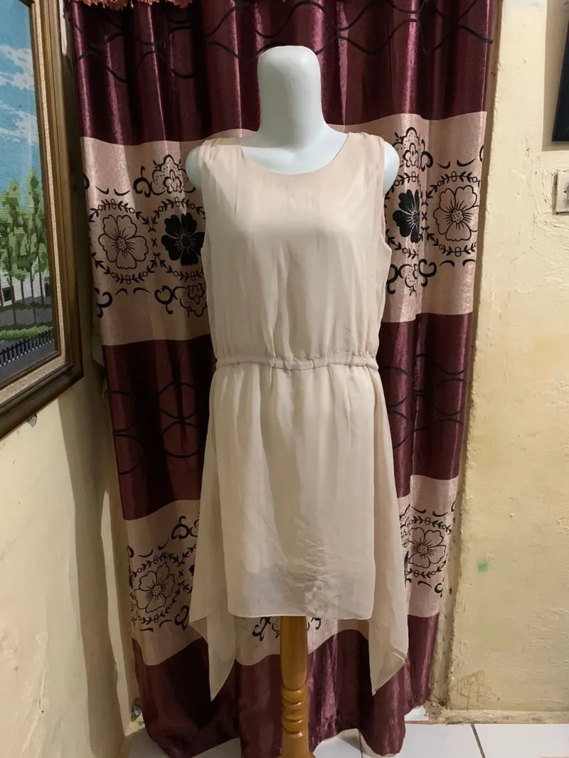 Vintage Babydoll dress Wanita cream yellow photo 1