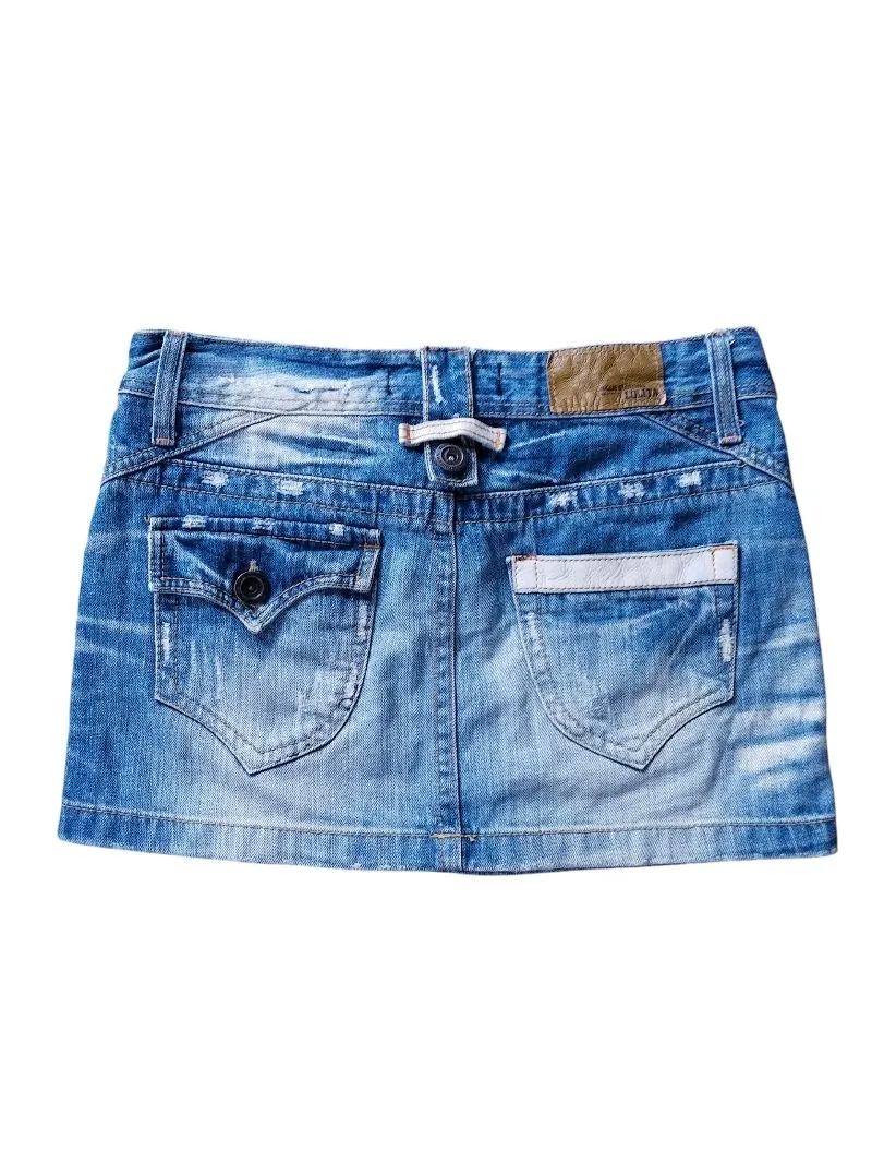 Lolita distressed denim mini skirt photo 1