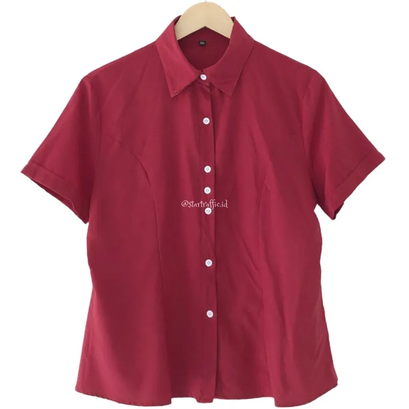 Minimalist Casual Shirt Wanita red photo 1