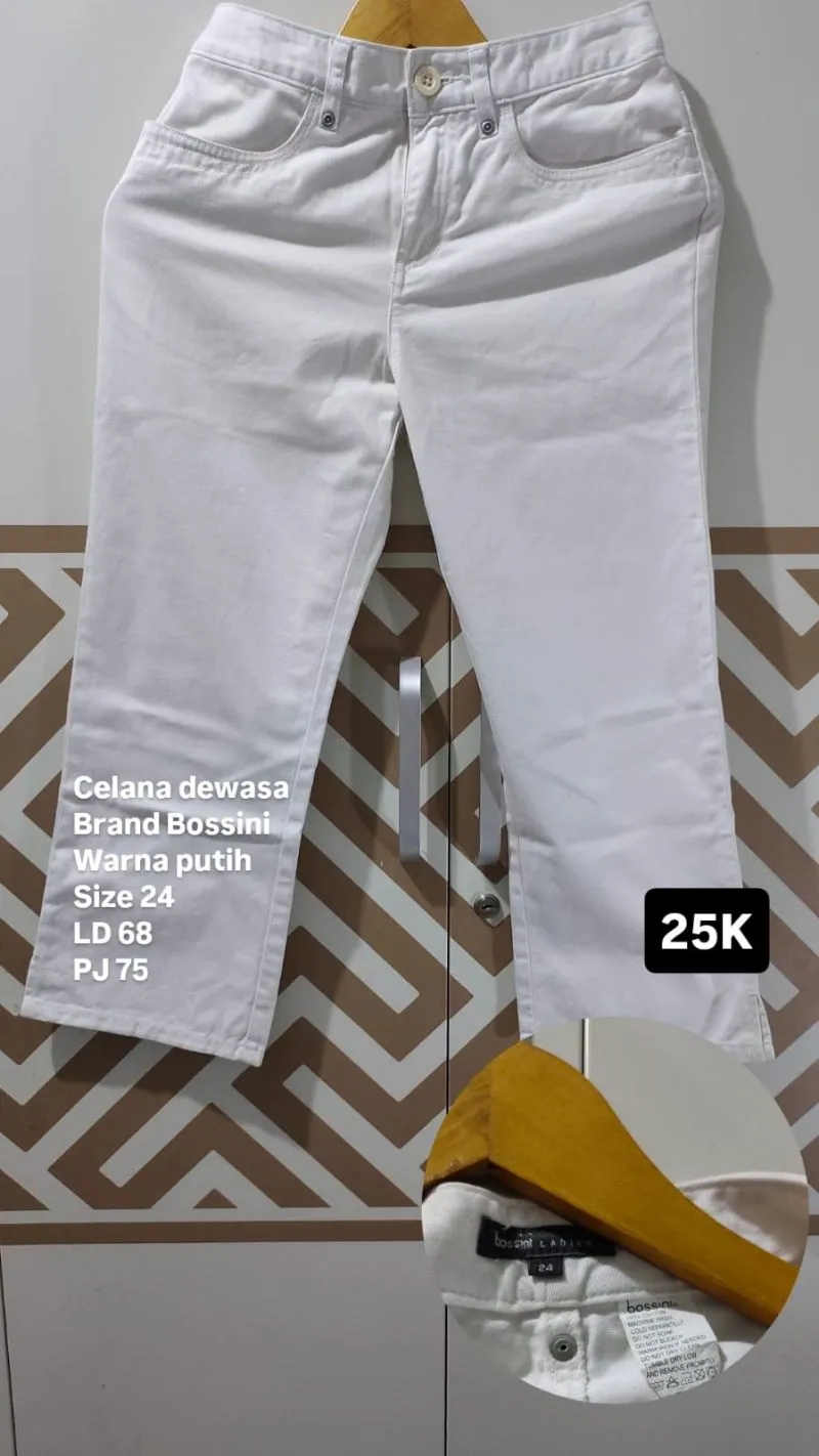 Celana jeans putih brand bossini photo 1